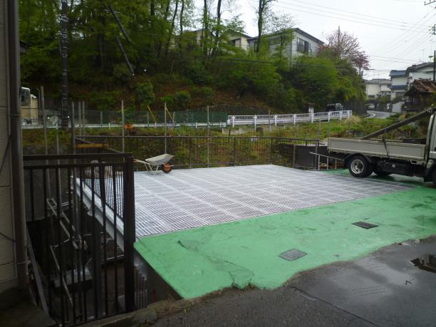 八王子市解体工事、鉄骨駐車場工事